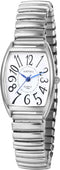 JewelryWe Women's Easy Reader Analog Watch Gold Silver Plated Elastic Band Wristwatch for Valentine’s Day...