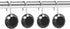 CHICTIE Black Shower Curtain Hooks Rings Crystal,Diamond Decorative Shower Curtain Hooks,Set of 12 Stainless Steel Rust-Proof Round Rhinestones Sh...