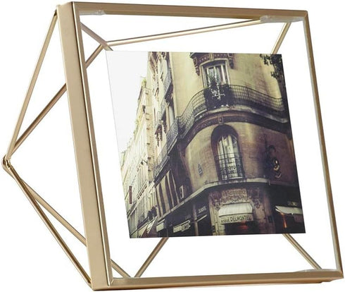 Umbra Prisma Picture Frame, 4 x 4 Photo Display for Desk or Wall, Copper...