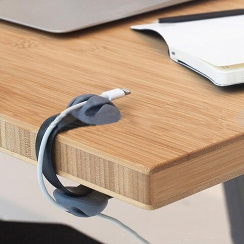 Coralpearl Desk Cable Drop Clips Non-Adhesive, Table Cord Stay Holder Weighted, Small Wire Management Clamp Removable, Silicone Tidy Organizer Kee...