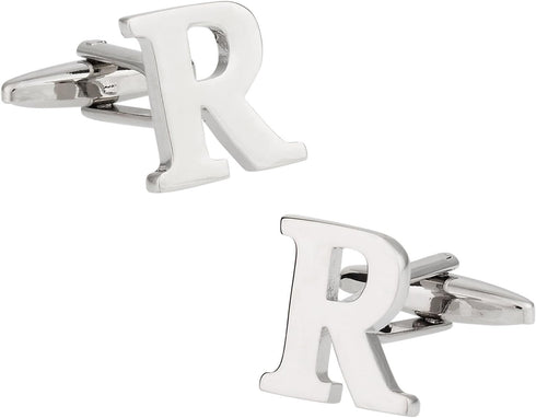 Letter R Cufflinks Monogram Men's Initial Cuff Links with Travel Presentation Gift Box Wedding Groomsmen Groom Party...