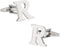Letter R Cufflinks Monogram Men's Initial Cuff Links with Travel Presentation Gift Box Wedding Groomsmen Groom Party...