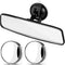 Anti-Glare Universal Rear View Mirrors - with Adjustable Large Suction Cup, Come with 2 pcs 360° Wide Blind Spot Mirrors with ABS Housing for Cars...