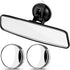 Anti-Glare Universal Rear View Mirrors - with Adjustable Large Suction Cup, Come with 2 pcs 360° Wide Blind Spot Mirrors with ABS Housing for Cars...