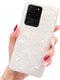 J.west Galaxy S20 Ultra Case, Luxury Cute Sparkle Bling Translucent Thinfoil Print Soft Silicone Phone Case Cover for Girls Women Slim Pattern Des...