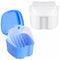 2 Pack Denture Case, Denture Cup Retainer Cleaner Case Denture Cups for Soaking Dentures False Teeth Container Portable Retainer Case with Srainer...