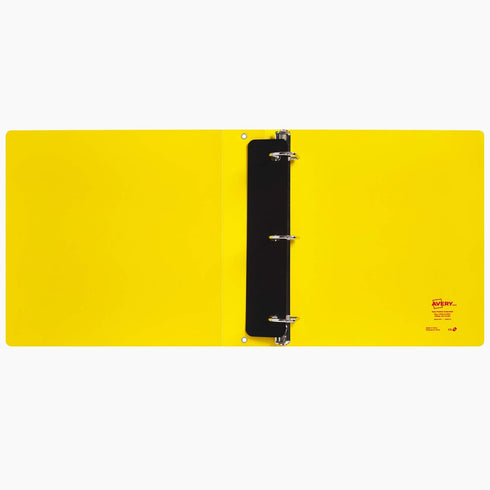 Avery UltraDuty SDS Binder with Chain, 1.5 Inch Slant Rings, Yellow/Red 3 Ring Binder (77711)...