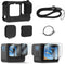 FiTSTILL Silicone Rubber Case+(6pcs) Tempered Glass Protector Compatible for Go Pro Hero12/Hero11/Hero10/Hero9 Black,Soft Sleeve Cage Housing with...