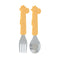 Nuby Animal Friends Silicone and Stainless Steel Fork and Spoon Set - 12+ Months - Yellow Giraffe...