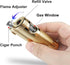 Cigar Torch Lighter with Punch Butane Refillable Lighters 2 Jet Flame Torch Strong Windproof Without Gas (Gold)...