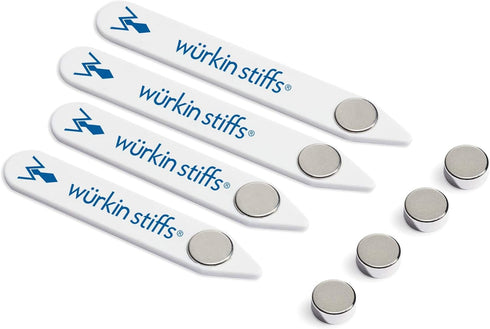 Wuerkin Stiffs Plastic Magnetic Collar Stays As Seen on Shark Tank | Stiff-N-Stays Collar Inserts...