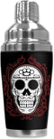 Mugzie "Fancy Skull" Cocktail Shaker with Insulated Wetsuit Cover, 16 oz, Black...