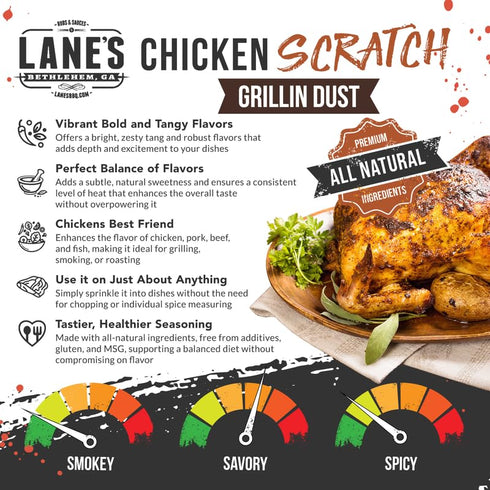 Lane's Thunderbird Chicken Seasoning Scratch, All-Natural Chicken Wings Seasonings and Spices for Cooking, Gluten-Free Chicken Rub Spice, No MSG, ...