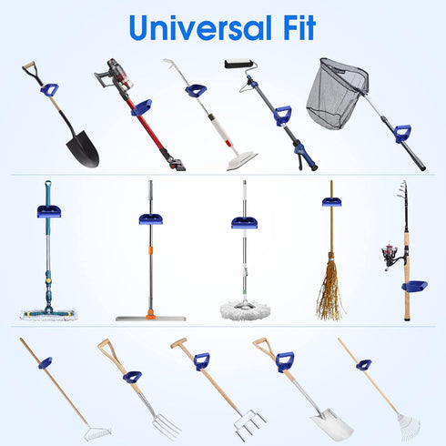 Back-Saving Tool Handle Attachment, Labor-Saving Tool Handle, Labor-Saving Ergonomic Shovel or Rake Handle, Add-on Universal Fitting Grip, Blue...