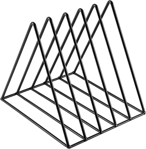 Goiio 1 Pcs Triangle File Holder, 5 Slot Metal Magazine Holder, for Office Home, Black...