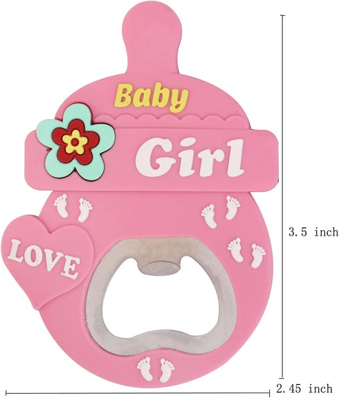24 pcs Pink Bottle Opener Baby Shower Favor for Guest, Girl Baby Shower Party Souvenir/Keepsake/Decoration, PVC Metal Bottle Opener for Beer (Pink...