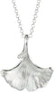 3D Ginkgo Leaf Sterling Silver Choker Necklace-silver...