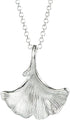 3D Ginkgo Leaf Sterling Silver Choker Necklace-silver...