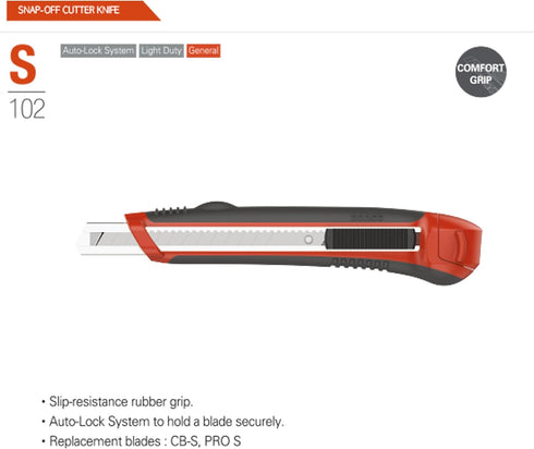 DORCO S102 Snap-Off Utility Knife + Precision 9mm (11 Blades) with Comfort Grip and Auto-Lock System – Professional Craft and Office Tool...