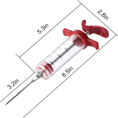 Meat Injector Syringe - 3 Marinade Injector Needles for BBQ Grill, Premium Portable Turkey Injector kit for Smoker,Marinades Injector for Meats Wi...