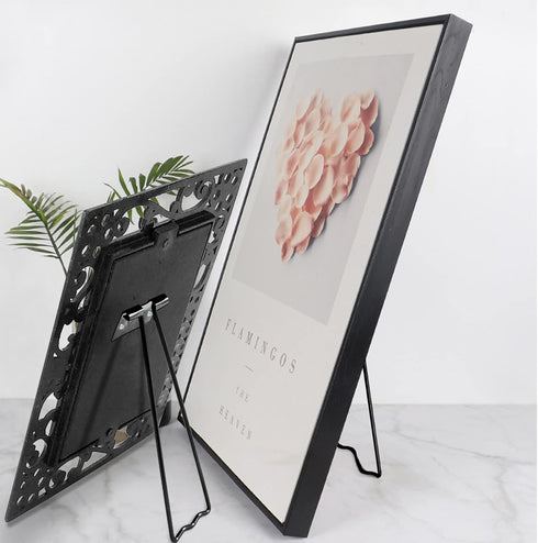 12Pcs Black Easel Back 111mm/4.37"Length Iron Picture Frame Easel Back, Metal Photo Easel Back with Screws for Photo Picture Decorative Frame (Bla...