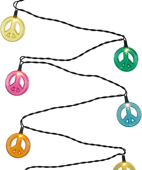 Kurt Adler 10 Multicolored Peace Sign Light Set...