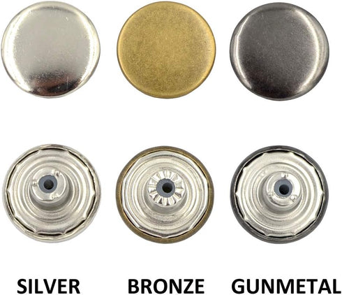DGOL 100 Sets Copper Cap Denim Jeans Buttons Rivets Replacement Tack Snap Fastener (Bronze)...