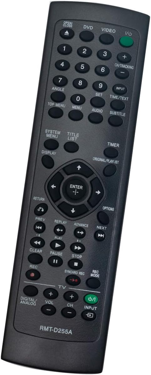 RMT-D255A Replacement Remote Control Applicable for Sony VCR DVD Recorder RDR-VX535 RDR-VX560 RDRVX535 RDRVX560...