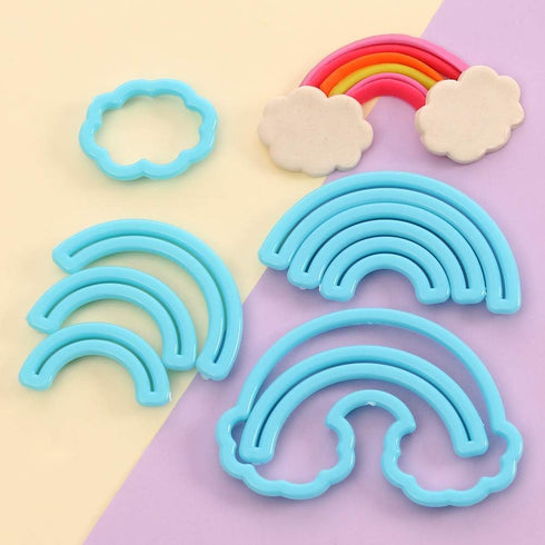 9Pcs Rainbow & Cloud Fondant Cutter Set Cake Cupcake Decorating Tools Sugarcraft Polymer Clay Gum Paste Cookies Biscuit Cutters...