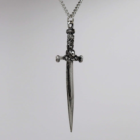 Sword with Engraved Handle Medieval Rennaissance Pendant Necklace...