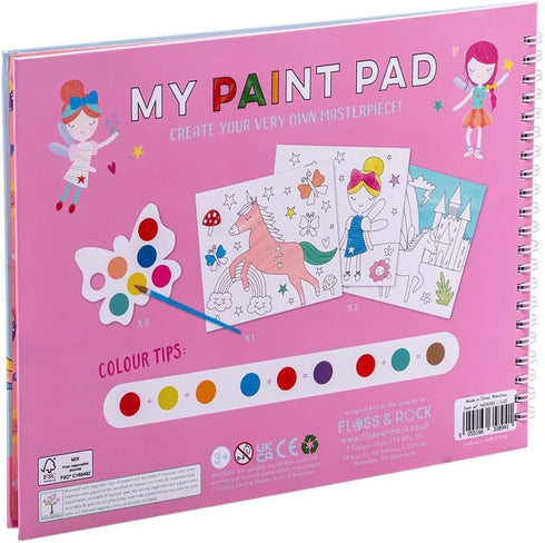 Floss & Rock Rainbow Fairy Kids My Painting Pad Set with 8 Pictures, 8 Paint Pallets and A Brush...
