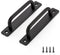 Ravinte Barn Door Handles 4 Pack Sliding Door Handle 5" Hole Center Barn Door Handles Black Cabinet Handles Door Pull Handle Zinc Alloy Door Pulls...