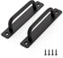 Ravinte Barn Door Handles 4 Pack Sliding Door Handle 5" Hole Center Barn Door Handles Black Cabinet Handles Door Pull Handle Zinc Alloy Door Pulls...