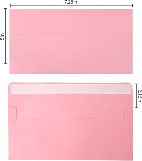 50 Packs 5x7 Envelopes,Pink A7 Envelopes,5x7 Envelopes for Invitations,Envelopes Self Seal for Weddings,Greeting Cards, Mailing, Invitations, Phot...