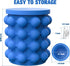 ALLADINBOX Ice Cube Mold Ice Trays, Large Silicone Ice Bucket, (2 in 1) Ice Cube Maker, Round,Portable (Dark blue)...