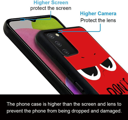 Case Compatible with Samsung Galaxy A03S 4G,Pattern Plexiglass A03S 4G Case for Boys Men,Don't Touch My Phone Pattern Shockproof Anti-Scratch Case...