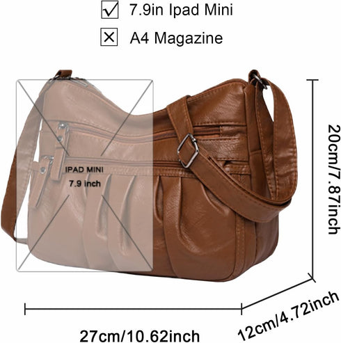 Women Crossbody Handbags Waterproof Shoulder Bag Ladies Soft Leather Purse Satchel Multi Pocket Messenger Bag...