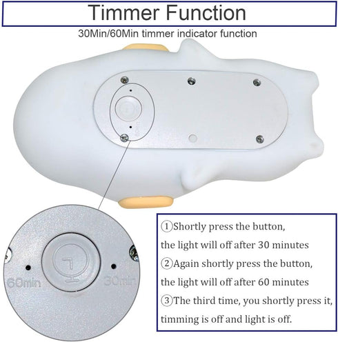 Silicone LED Papa Puppy Night Light Touch Sensor Switching Night Lamp, Transform Between Warm White 2700K and White 6500K, Safe SIL+ABS, Sleep Tim...
