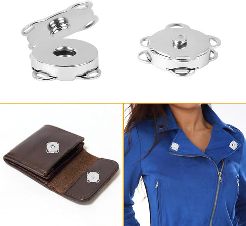 MIDELONG 12 Sets Plum Magnetic Snaps Buttons, Magnetic Purse Closures Fasteners Magnetic Button Clasps Snaps for Purses Bags Clothes Handbags Scra...