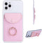 Credit Card Holder for Back of Phone with Ring Stand Stick on Phone Wallet Ultra-Slim Self Adhesive RFID Blocking Ring Pocket Wallet(Finger Ring P...