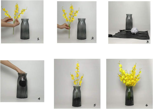 Artificial Flowers Orchids Silk Fake Flowers in Bulk, 10 Pcs (Each 20”), for Wedding Festive Party Home Office Decoration, Not Include Vase...