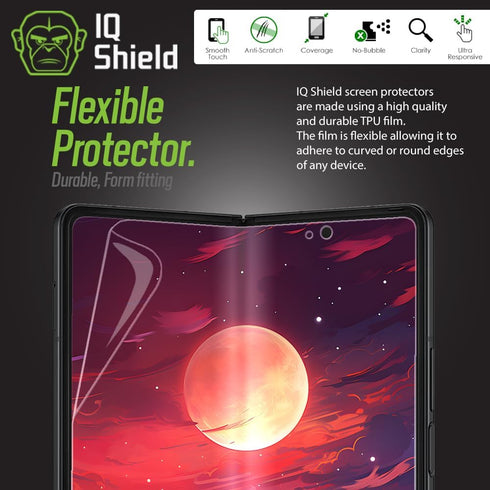 IQShield Screen Protector Compatible with Samsung Galaxy Z Fold 3 (2-Pack) Anti-Bubble Clear TPU Film...