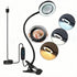 Magnifying Glass with Light and Stand 10X, Craft Lamp Adjustable Gooseneck Clip on light 12W 3 Colors Dimmable LED Desk Lamp for Reading, Working,...