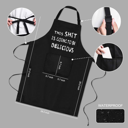 Aprons for Men, Mens Apron, Funny Aprons for Men, Husband Birthday Gift, Perfect for Kitchen Cooking, BBQ, Baking, Gifts for Husband, Father's Day...