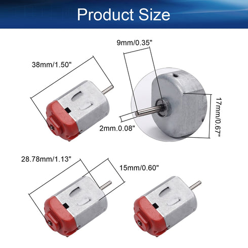 Heyiarbeit 5pcs 3V 16500RPM DC Motor Round Shaft Micro Electric Motor for Electronic Equipment DIY Model...