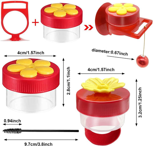 Hand Hummingbird Feeder, 3 Pack Mini Flower Handheld Hummingbird Feeding Tools with Cleaning Brush, Window Humming Wild Bird Feeders for Backyard ...