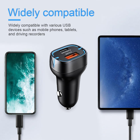 Car Charger Adapter, Dual Ports 5A/52W Total PD & QC4.0 USB C Quick Charge, Fast Car Charging Compatible with 12/Pro/Pro Max, 11 Pro, Samsung Gala...