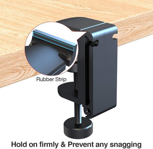 6amLifestyle Foldable Headphone Hodler Hook Hanger Stand Under Desk, Headphone Wall Mount with Cable Organizer Save Space Metal, Headset Holder Cl...