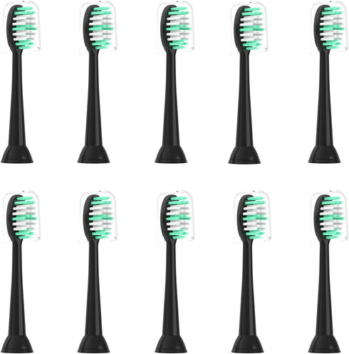 Everystep Replacement Toothbrush Heads 10 Pack Compatible with AquaSonic Black Series for Vibe Series Black Series pro, and for Duo Series pro Ele...