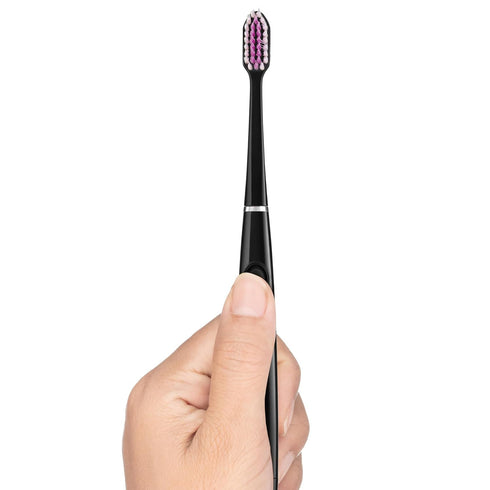 GUM Sonic Powered Toothbrush, Tapered Bristles Clean Below The Gumline, Bundle, Black, 1 Handle(1ct) + 2 Refills(2ct. 1pk)...